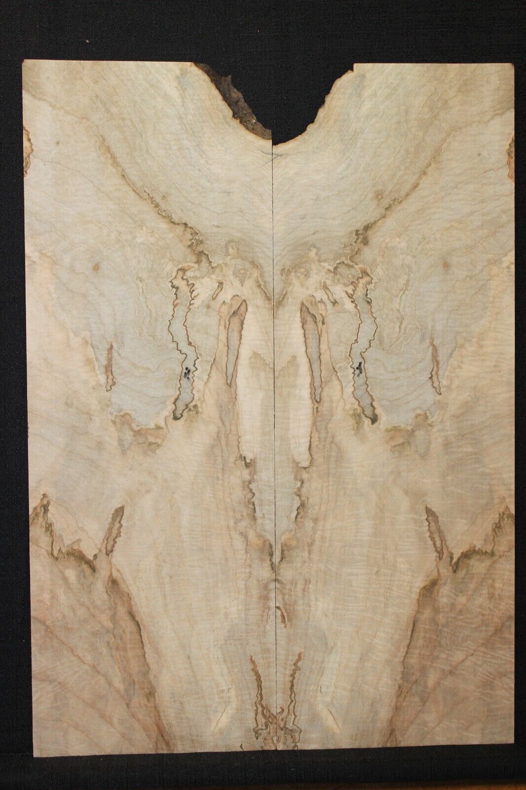 Figured ambrosia maple book matched guitar top. Stunning set