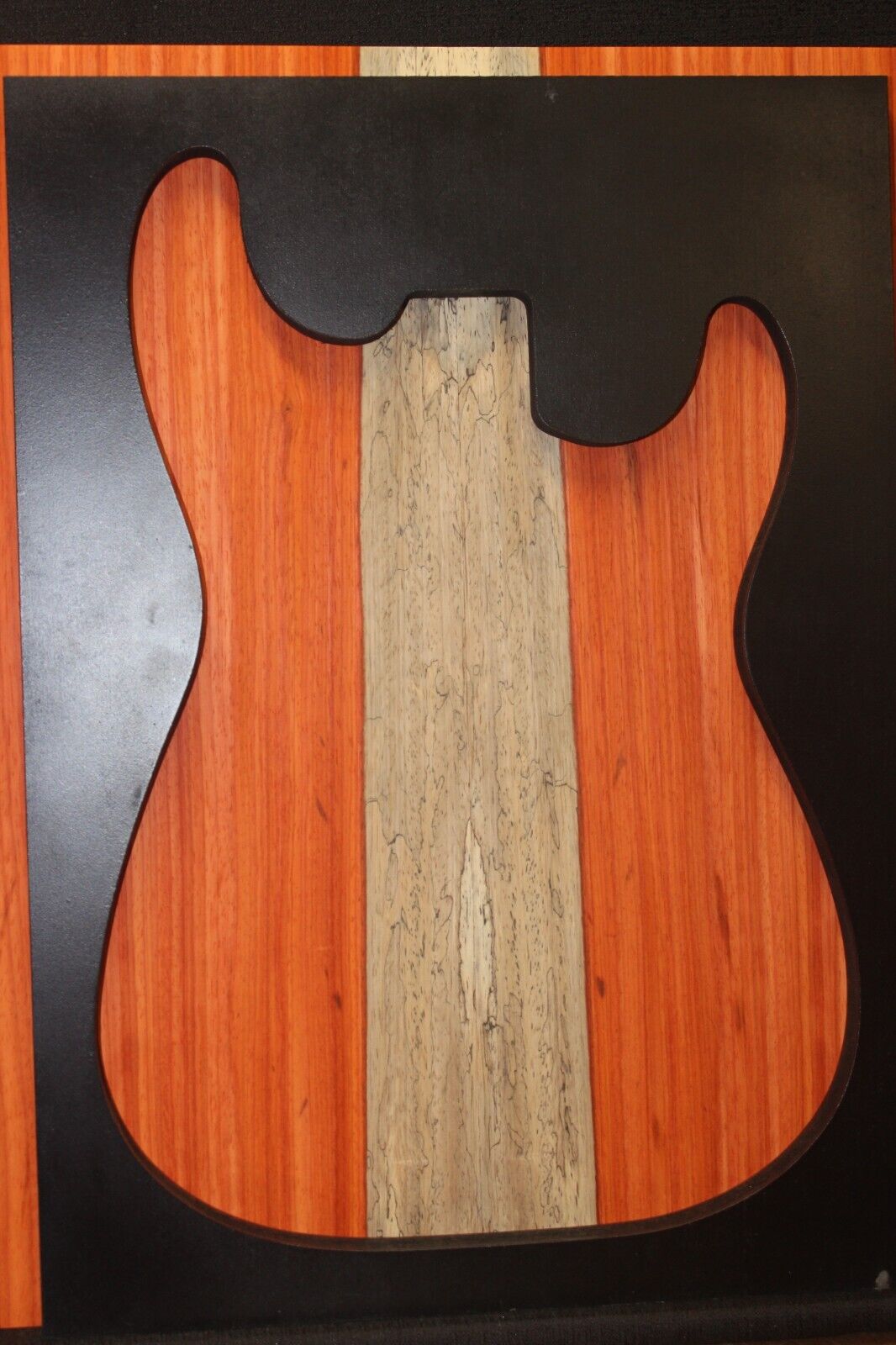 Padauk electric guitar top with white sapwood. Beautiful set.