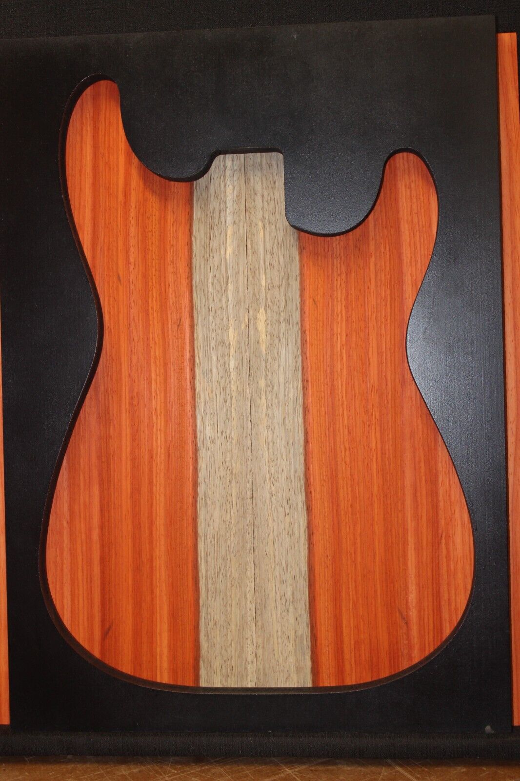 Padauk electric guitar top with white sapwood. Beautiful set.