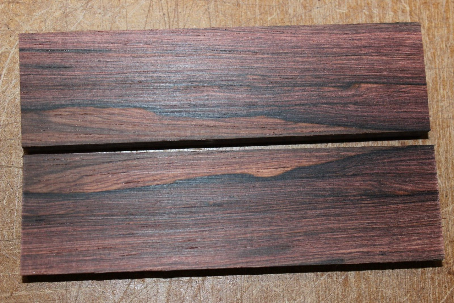 Madagascar rosewood knife scale, gun grip. 5.25 X 1.5 X 3/8" select grade!
