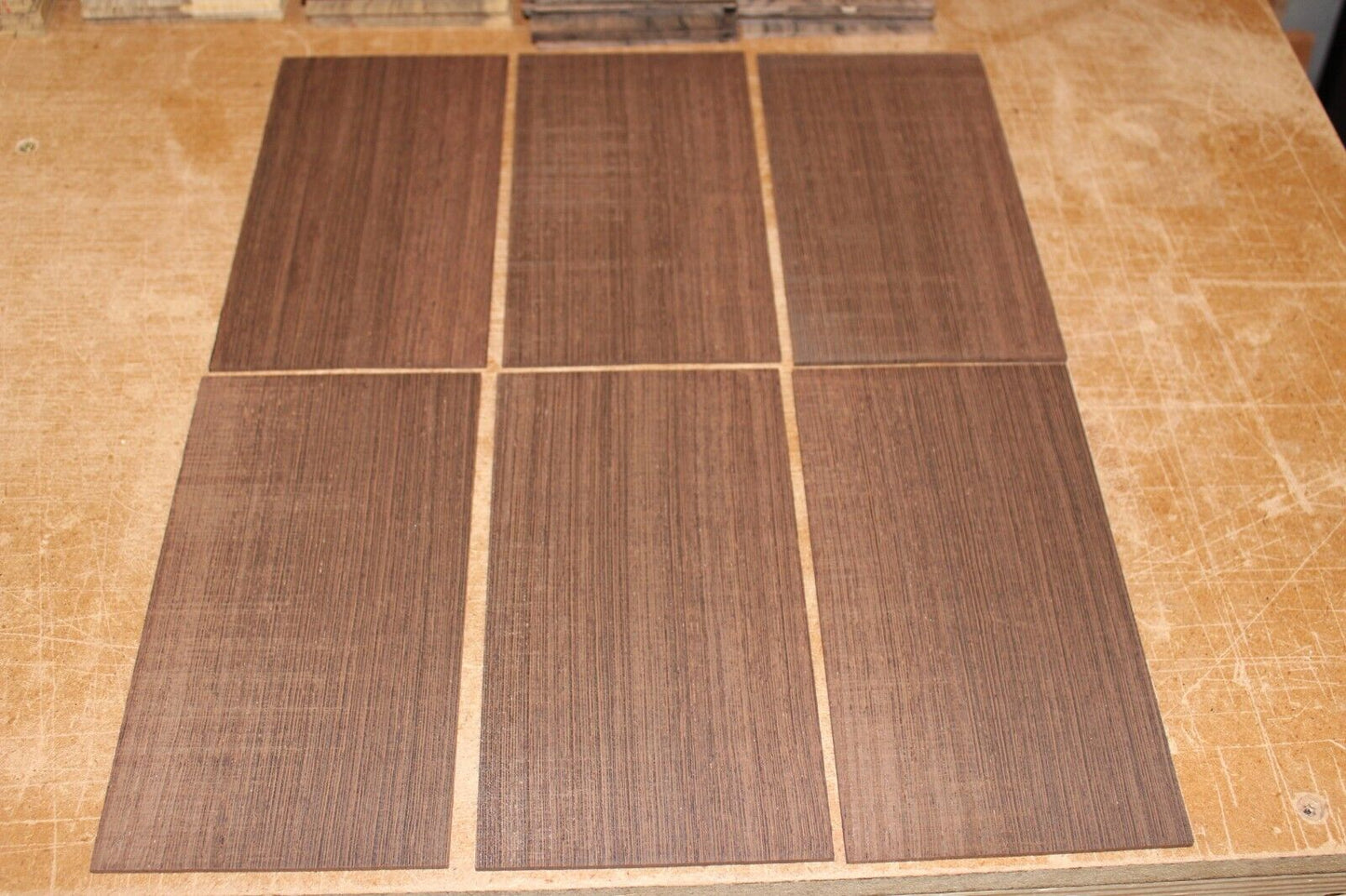 Quarter sawn wenge headstock / peg head veneer. Sold individually