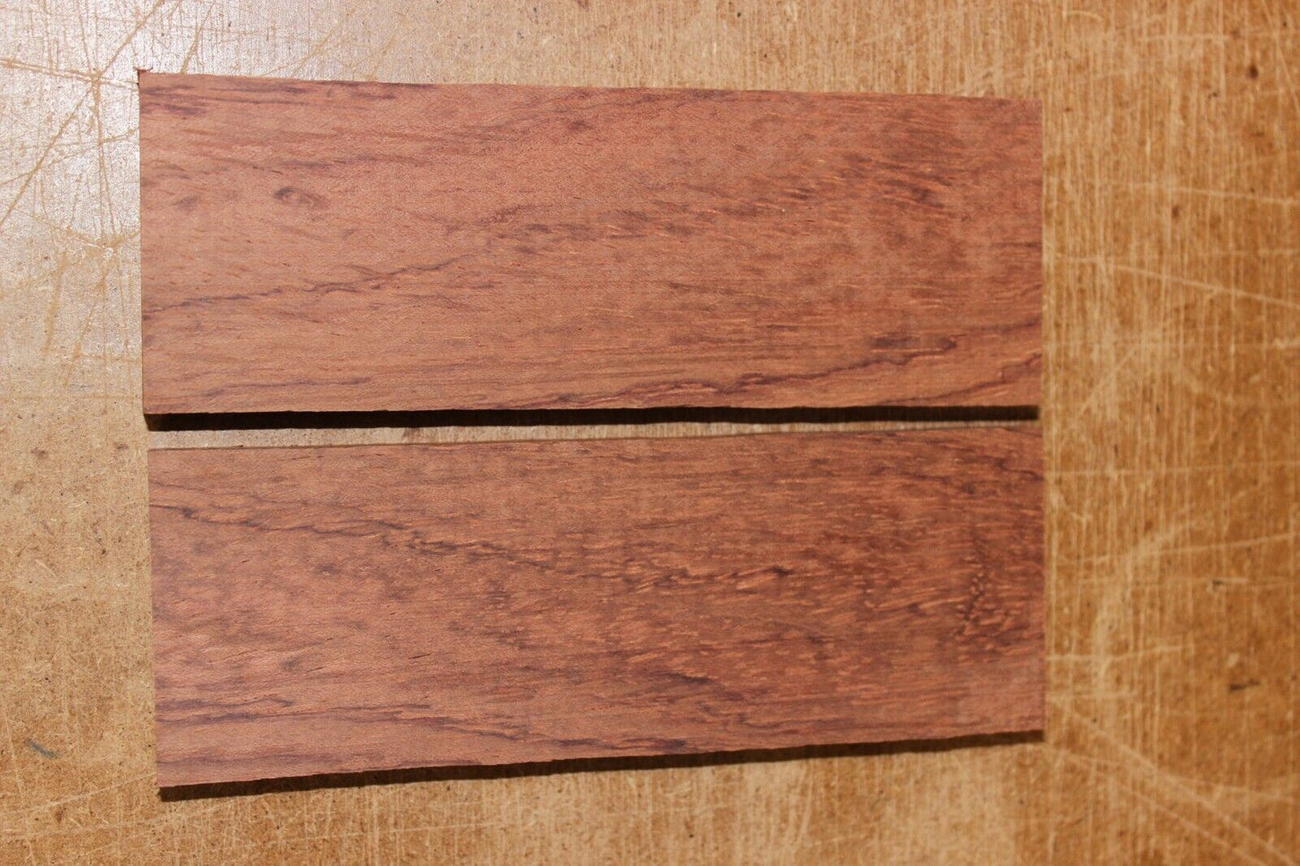 Figured Bubinga knife scale, gun grip. 5.5 X 2 X 3/8"