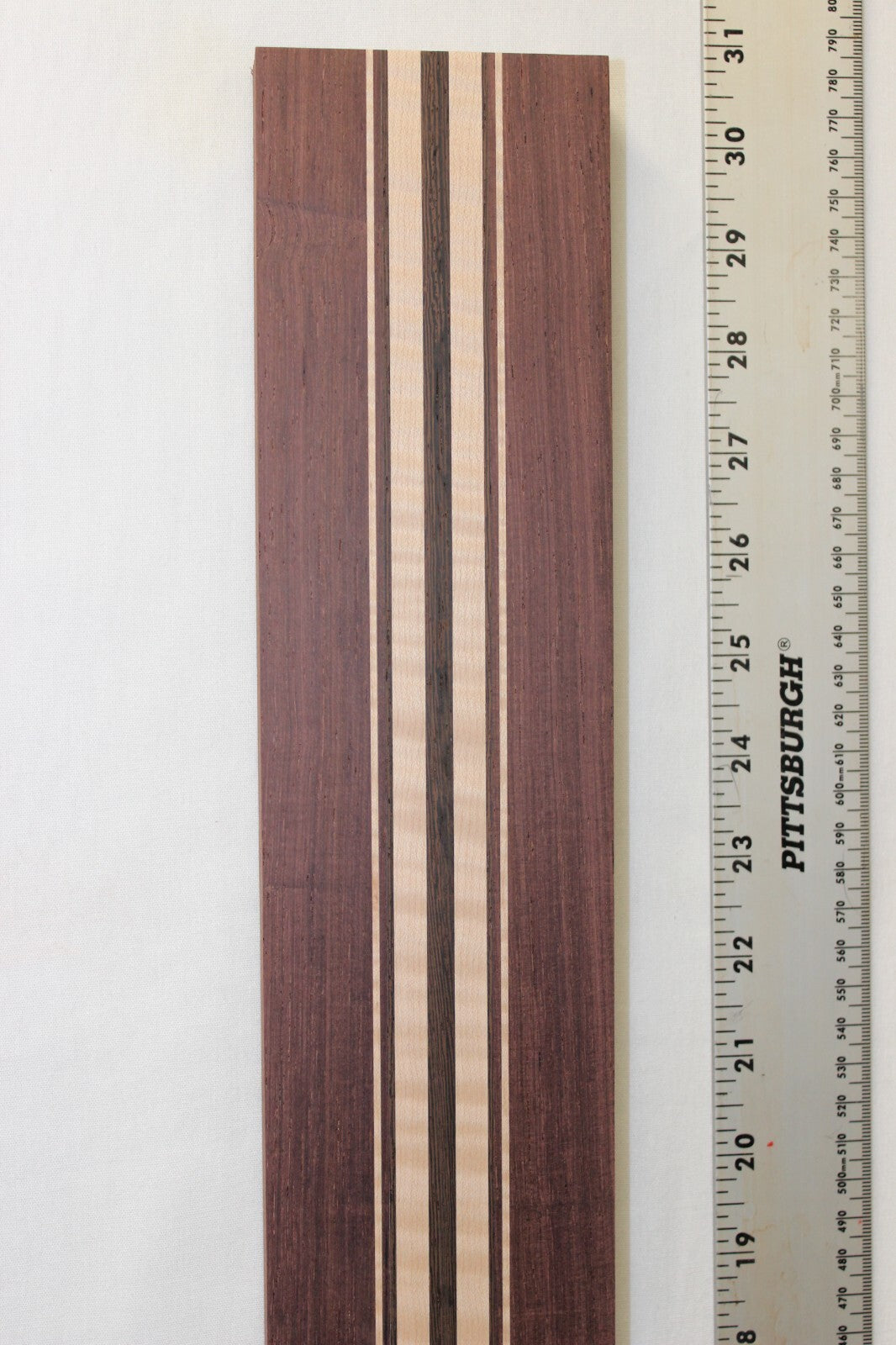 Madagascar rosewood, flame maple and wenge laminated guitar neck blank. WOW!!!