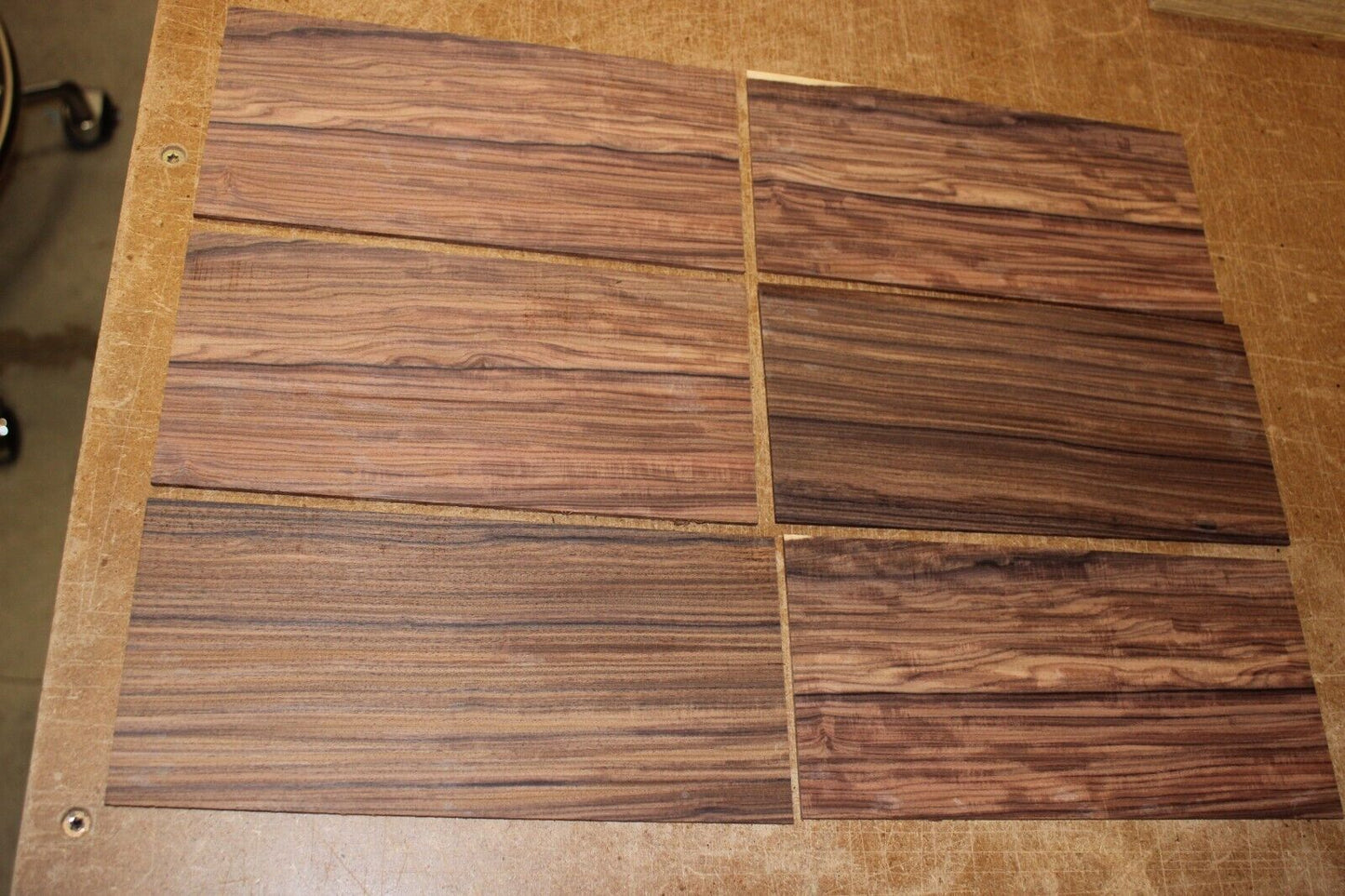 Quarter sawn Pau ferro headstock / peg head veneer. Sold individually