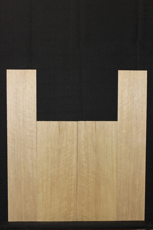 Quarter sawn white limba / korina ukulele back and side set. Tenor size