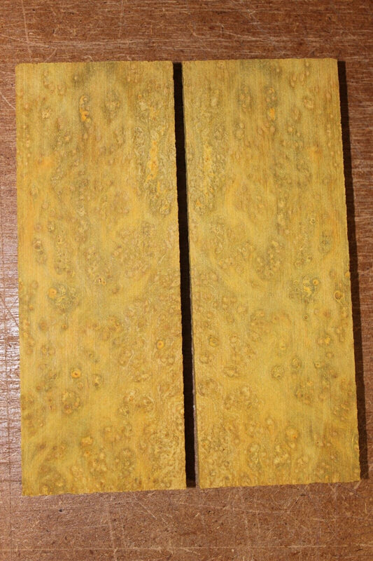 Golden Amboyna burl knife scale, gun grip. 5  X 1 7/8 X 3/8"