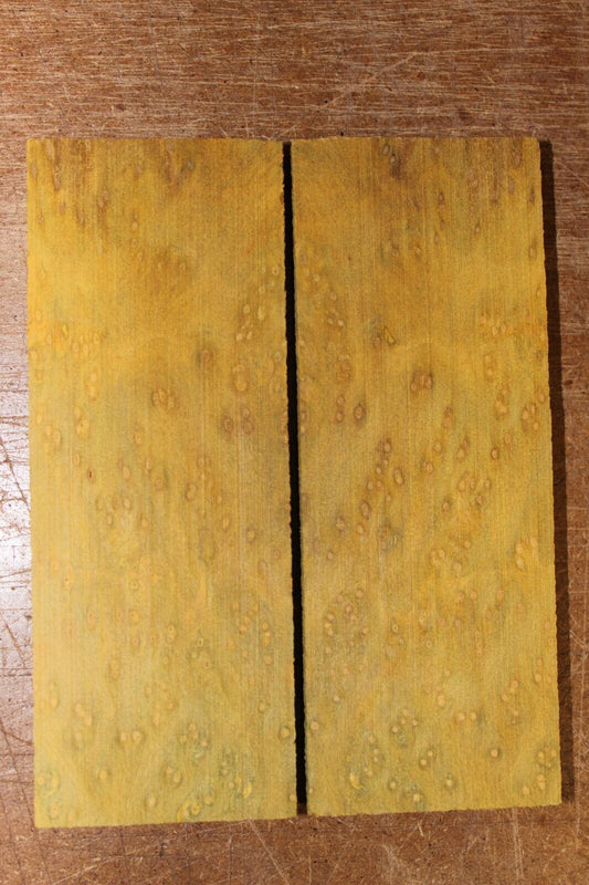 Golden Amboyna burl knife scale, gun grip. 5  X 1 7/8 X 3/8"
