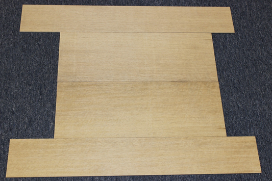Quarter sawn white limba / korina acoustic back and side set. Dread size