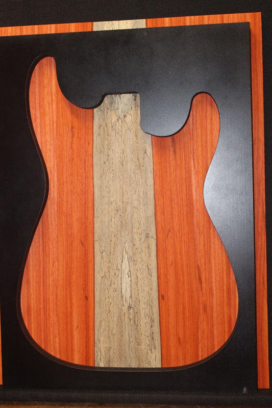 Padauk electric guitar top with white sapwood. Beautiful set.