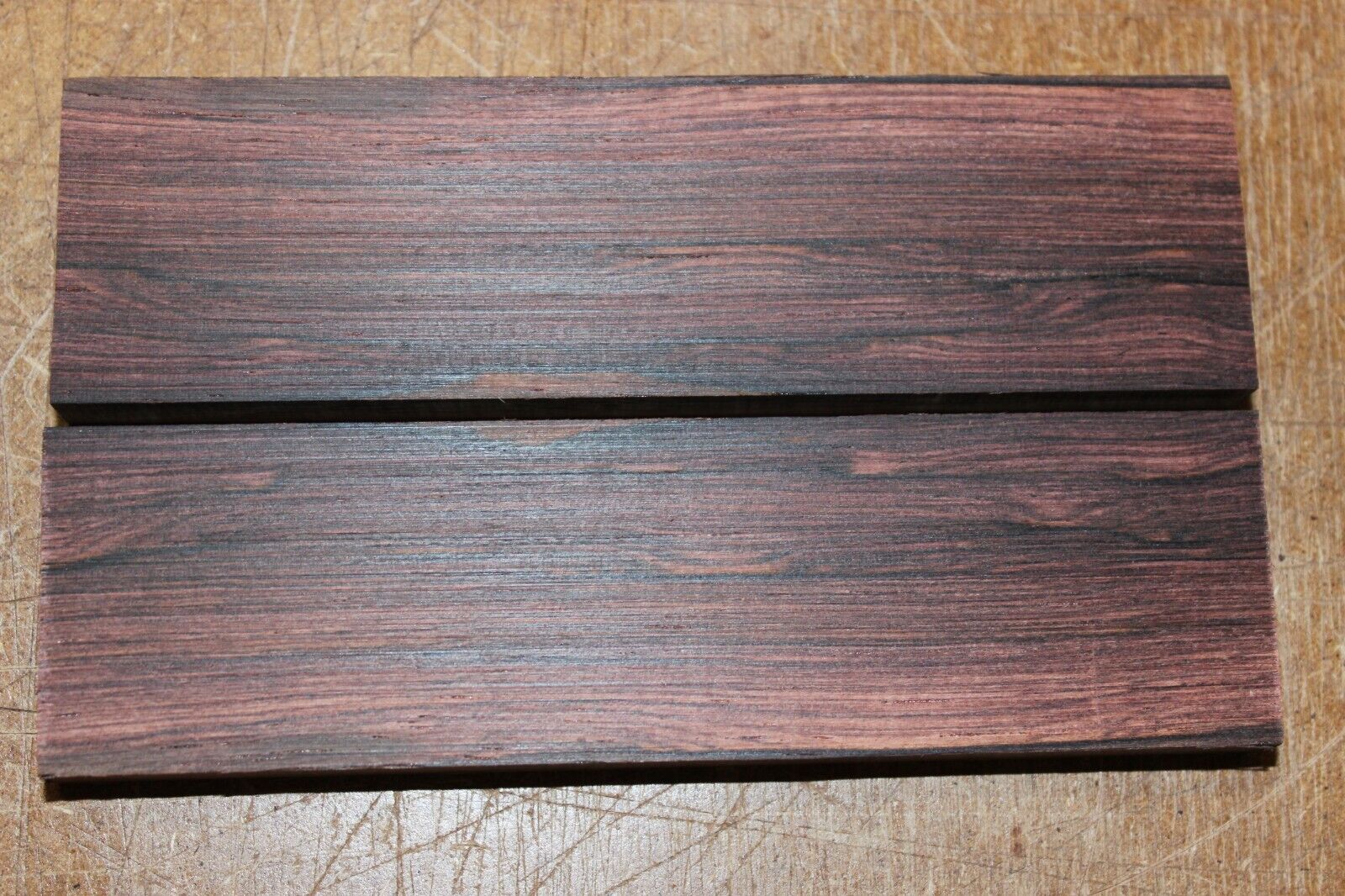 Madagascar rosewood knife scale, gun grip. 5.25  X 1.5 X 3/8" select grade!