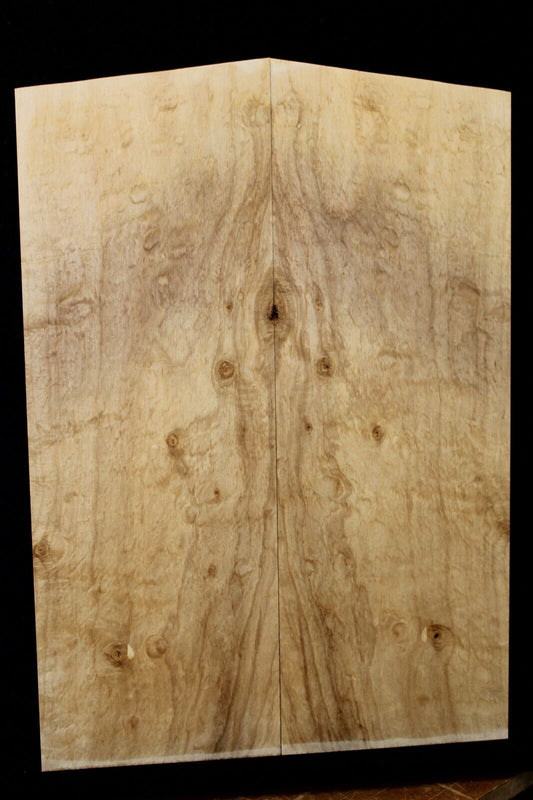 Silver maple, burl / lace figured guitar book matched top.