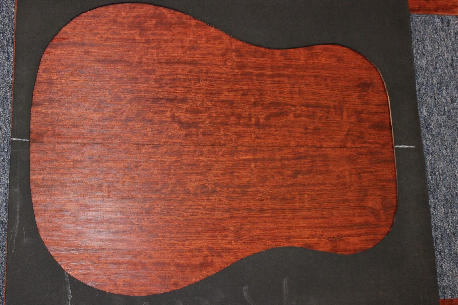 Figured bubinga dreadnought acoustic guitar back & side set. Fantastic color.