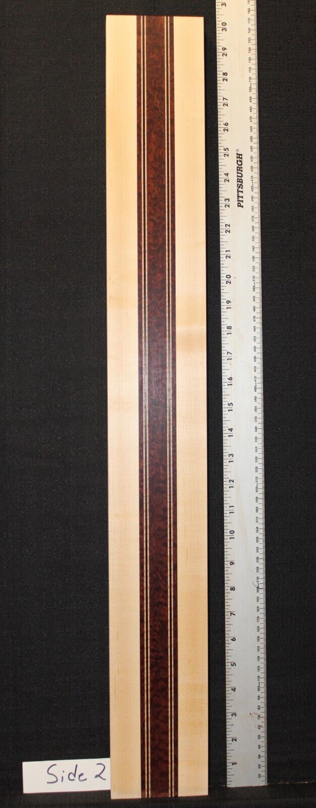 Pomelle bubinga, wenge, flame maple and hard maple guitar neck blank