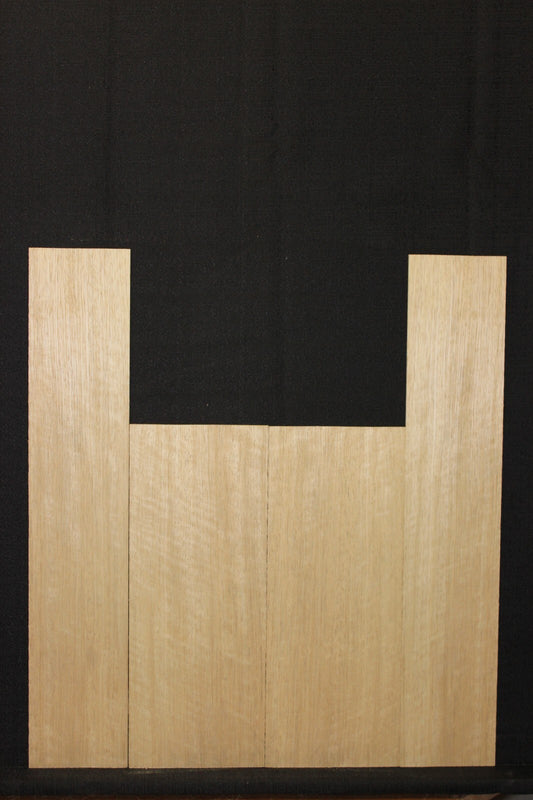 Quarter sawn white limba / korina ukulele back and side set. Tenor size
