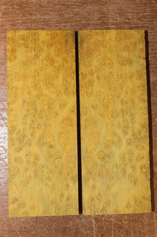 Golden Amboyna burl knife scale, gun grip. 5  X 1 7/8 X 3/8"
