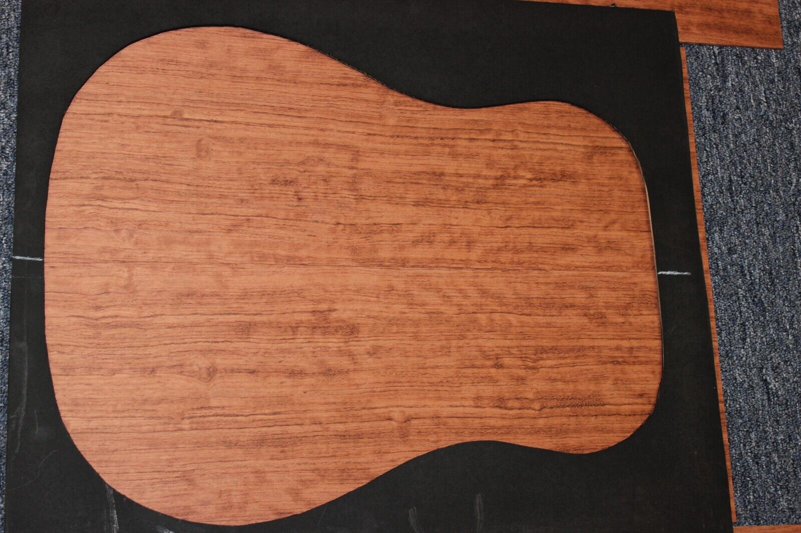 Figured bubinga dreadnought acoustic guitar back & side set. Fantastic color.