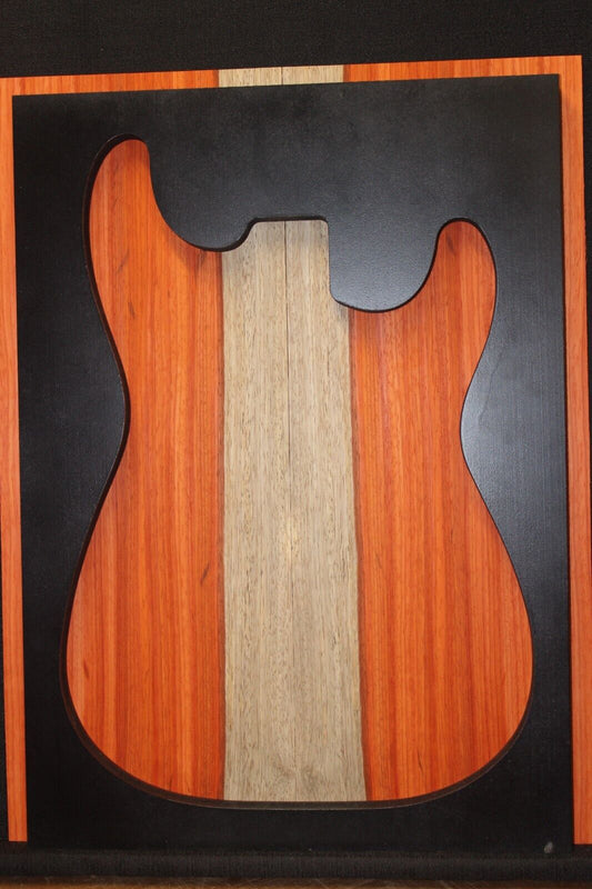 Padauk electric guitar top with white sapwood. Beautiful set.