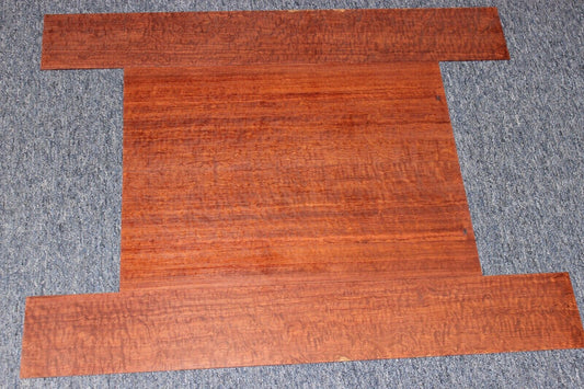 Figured bubinga dreadnought acoustic guitar back & side set.