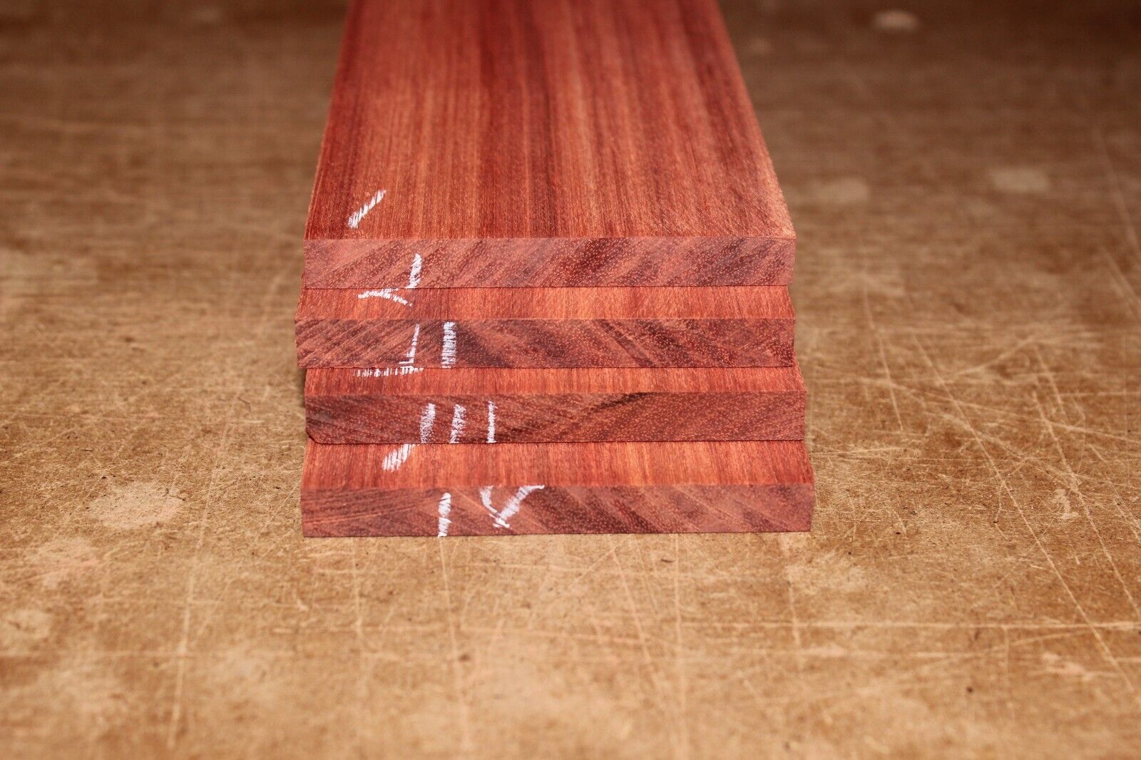 Blood wood guitar fingerboard blank. Rift cut, shows nice ribbon stripes.