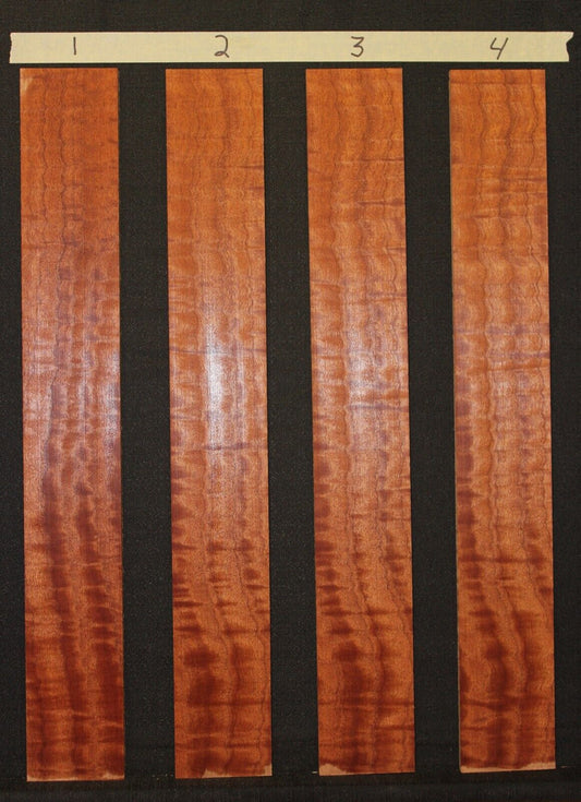 Figured sapele guitar fingerboard blank. Sold individually. Very nice grain.