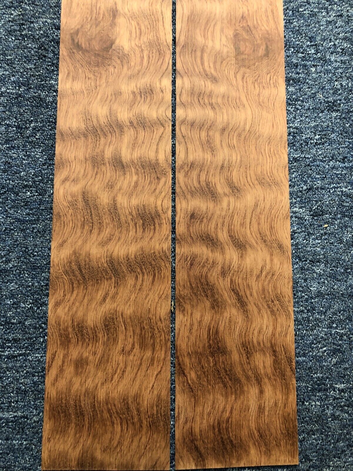 Waterfall figured bubinga  back and side set. Stunning grain, color and figure.