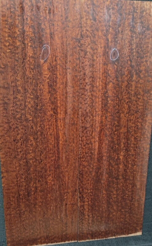 Pomelle figured bubinga electric guitar drop top.