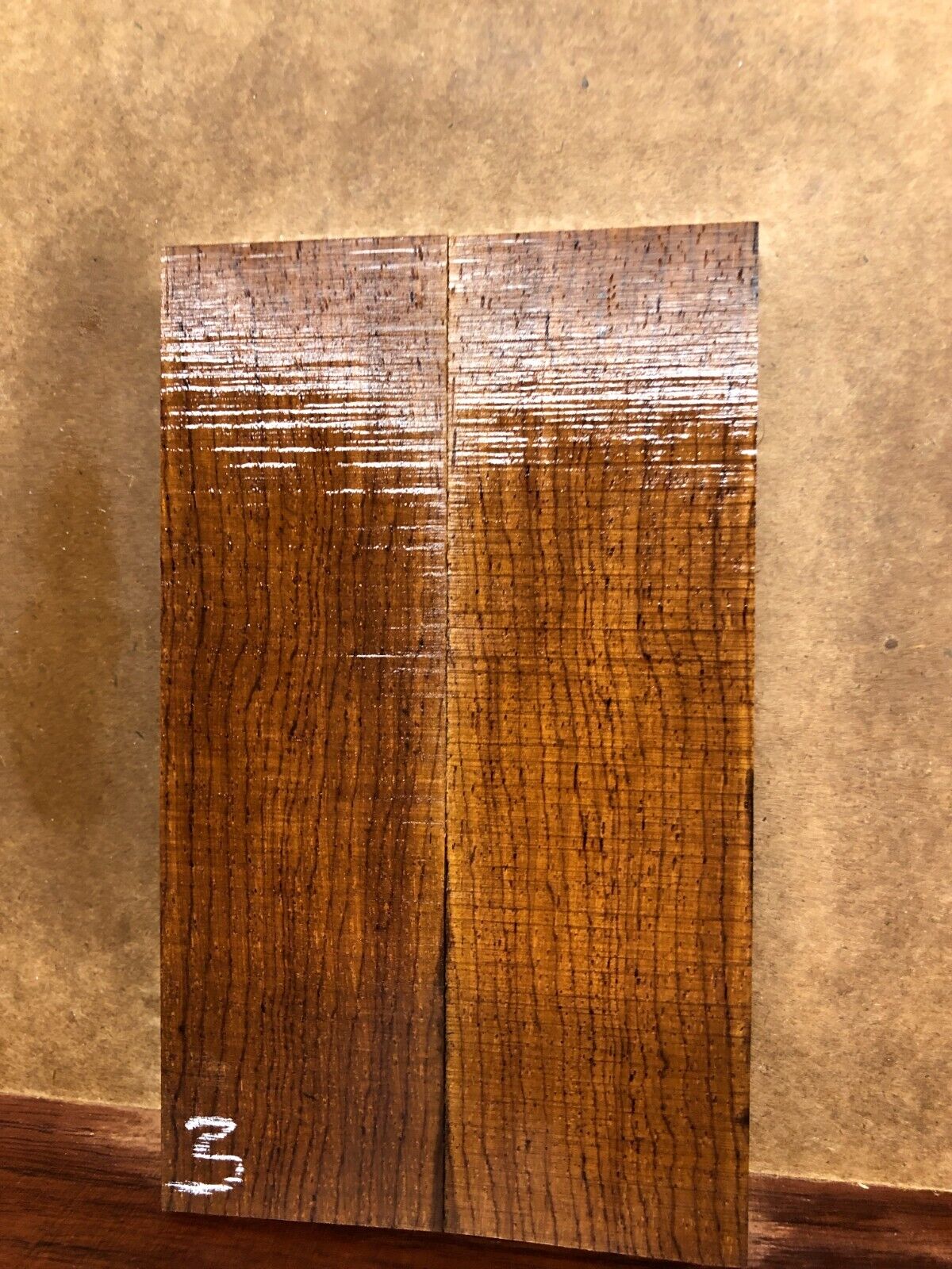 Cocobolo knife scale, gun grip.  6 X 1.75 X 0.42" you pick the set you want.