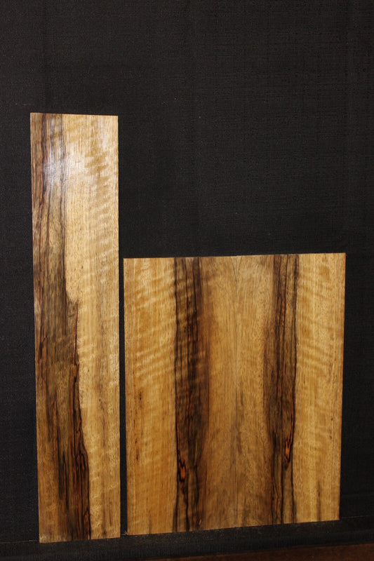 Quarter sawn black limba / korina ukulele back and side set. Tenor size