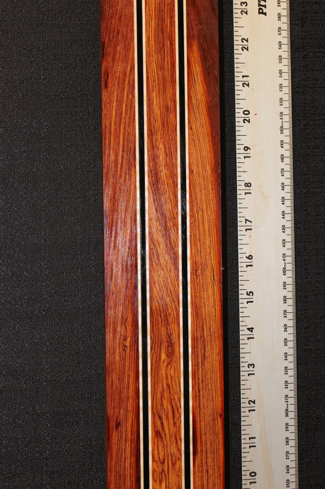 Cocobolo, flame maple and ebony laminated guitar neck blank. WOW!!!