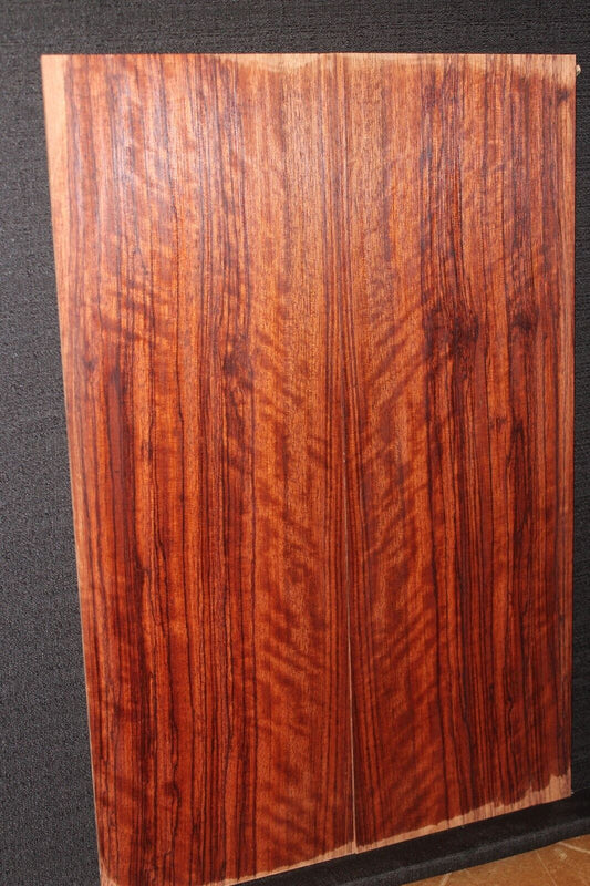 Figured quarter sawn bubinga guitar drop top.