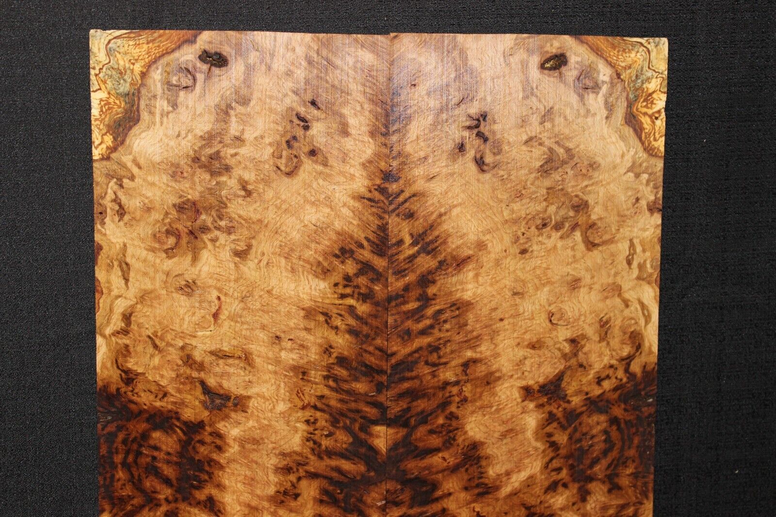 Smoked Scottish oak burl book matched guitar top.  Personal stash piece.