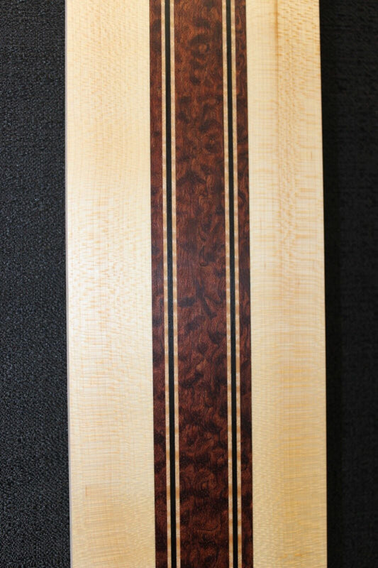Pomelle bubinga, wenge, flame maple and hard maple guitar neck blank