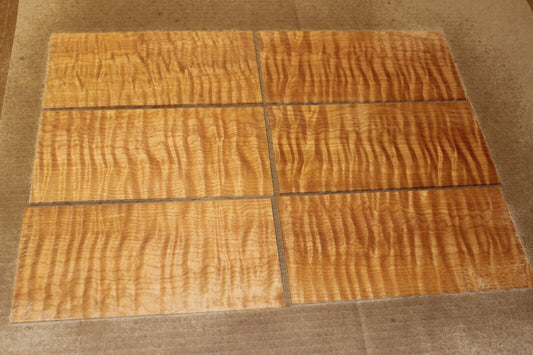 Western flame maple headstock / peg head veneer. Sold individually