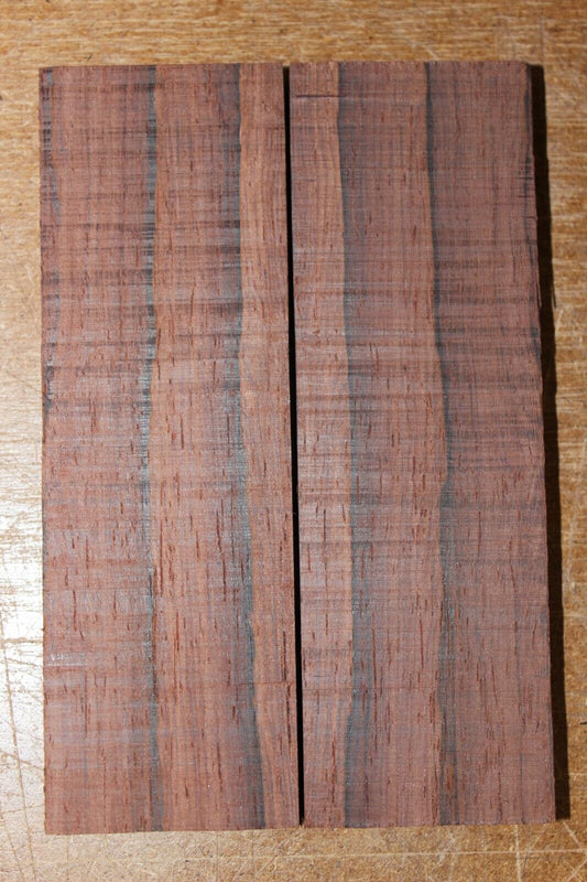 Madagascar rosewood knife scale, gun grip. 5 X 1.5 X 3/8" select grade!