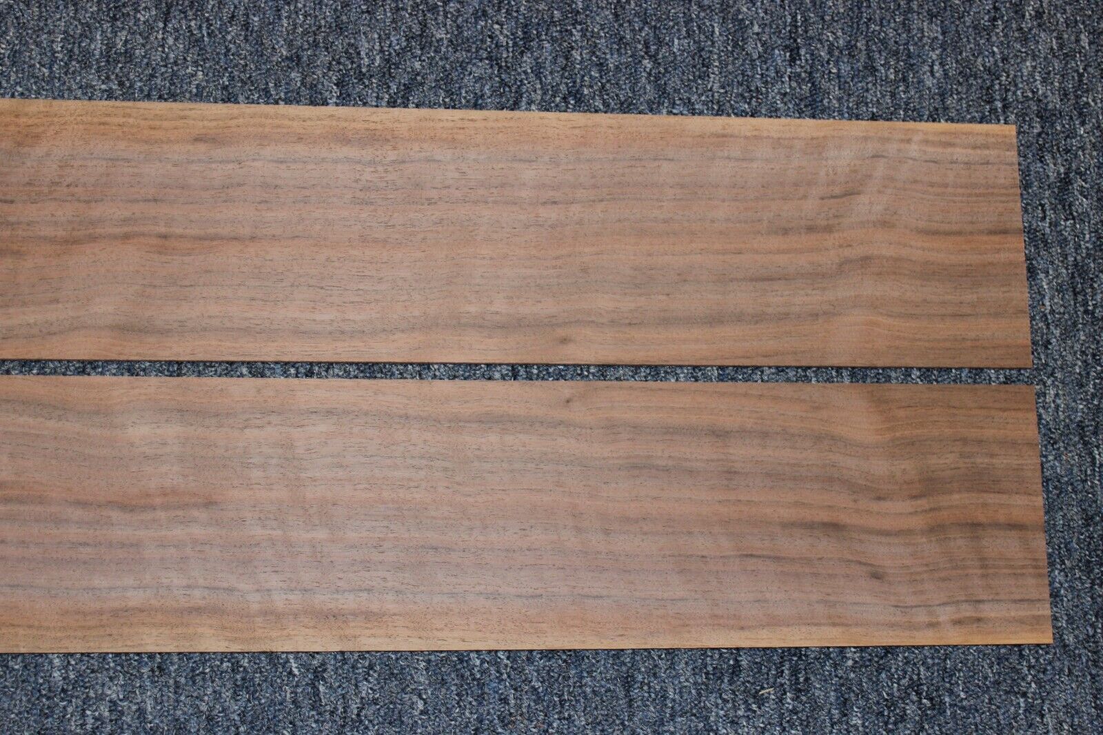Flame figured black walnut dreadnought size guitar back and side set.