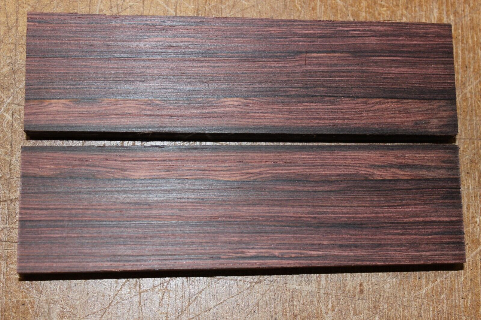 Madagascar rosewood knife scale, gun grip. 5.25  X 1.5 X 3/8" select grade!