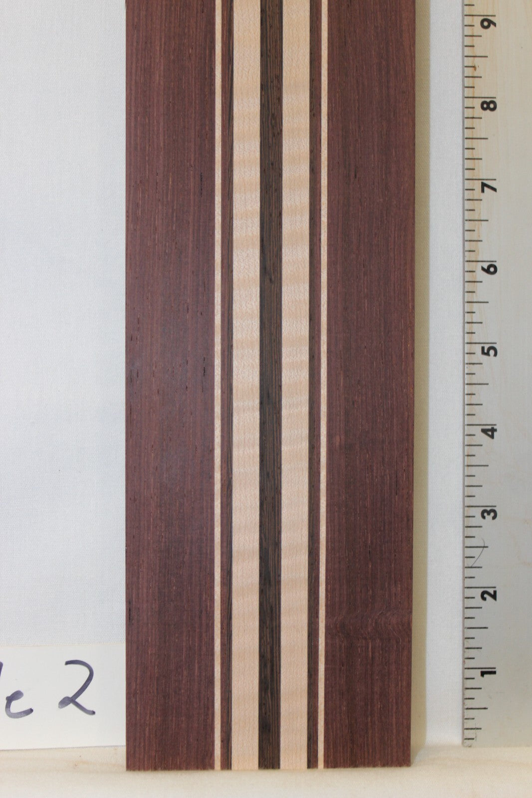 Madagascar rosewood, flame maple and wenge laminated guitar neck blank. WOW!!!