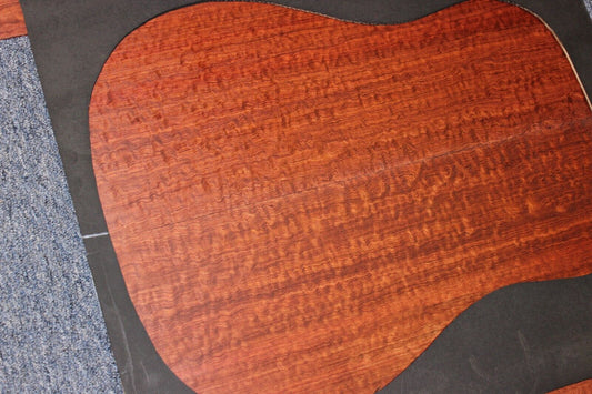 Figured bubinga dreadnought acoustic guitar back & side set.