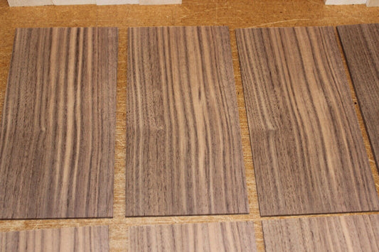 Quarter sawn black walnut headstock / peg head veneer. Sold individually