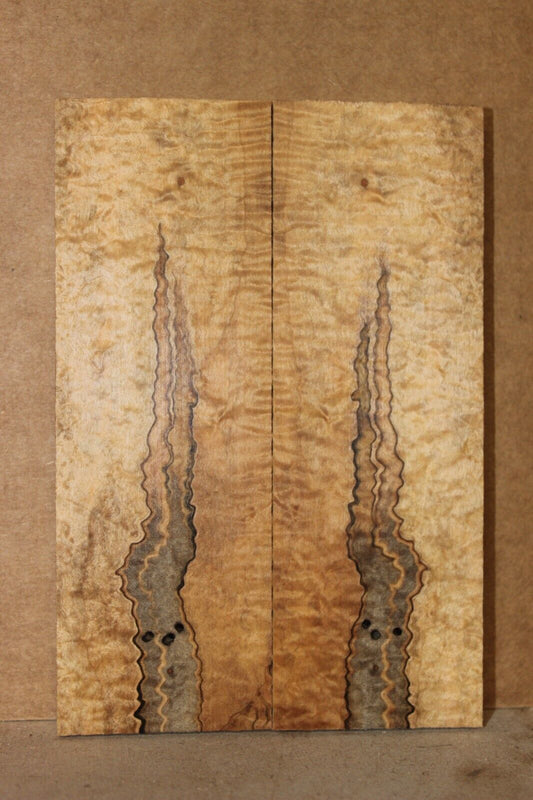 Curly ambrosia maple knife scale, gun grip. Insane tight figure 5.75 X 2 X 3/8"