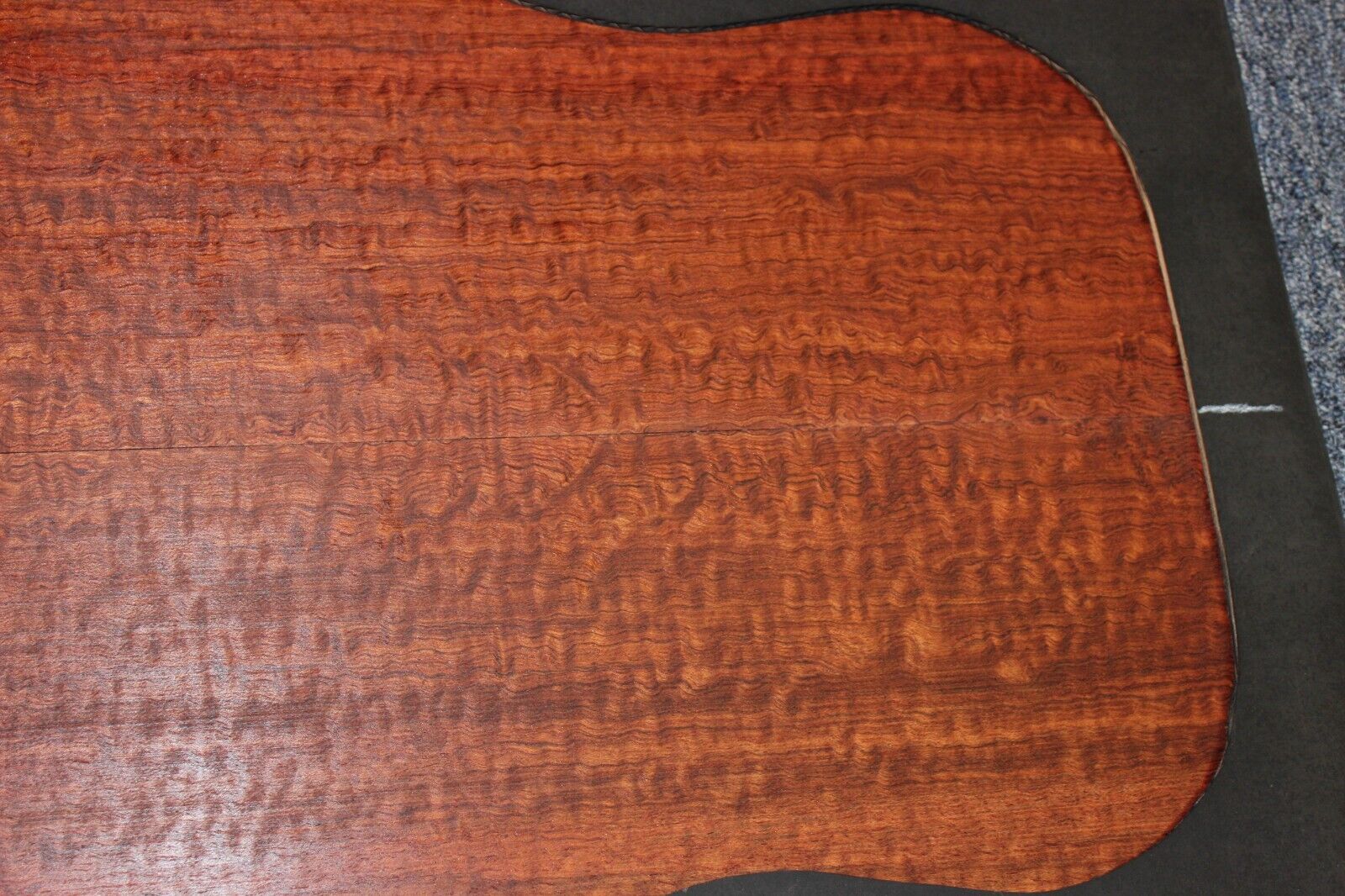 Figured bubinga dreadnought acoustic guitar back & side set.