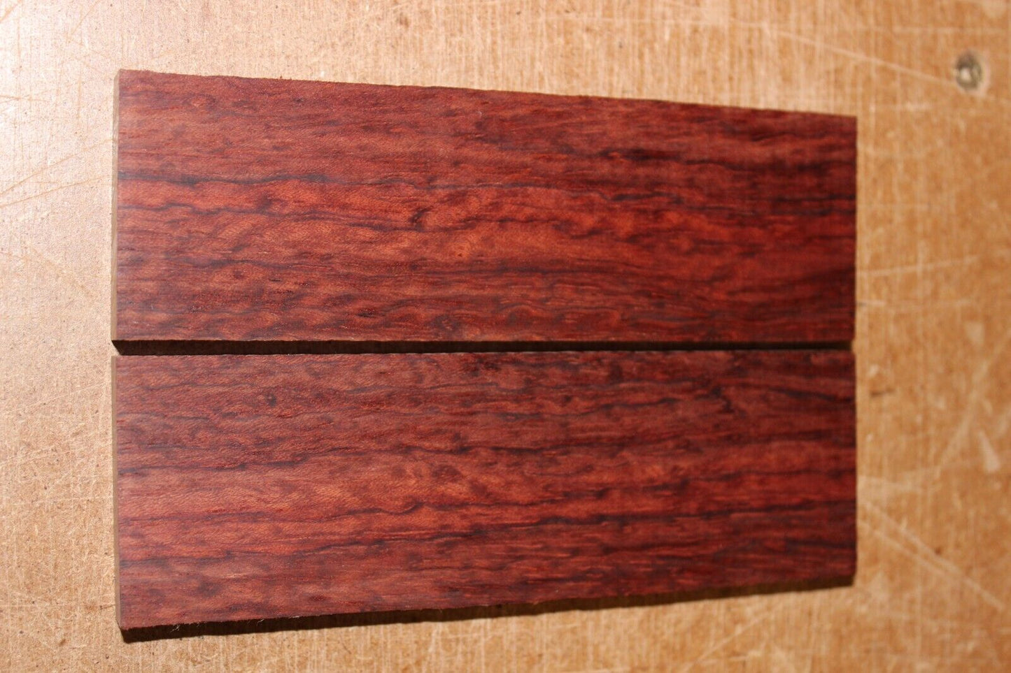 Figured Bubinga knife scale, gun grip.  5.5  X 1.75 X 3/8"