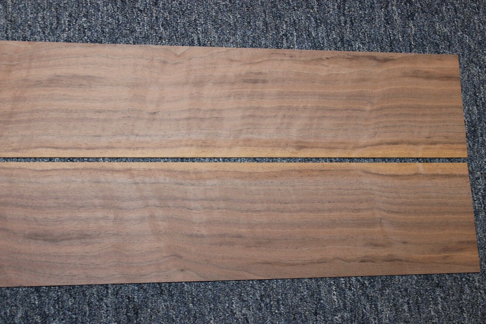 Flame figured black walnut dreadnought size guitar back and side set.