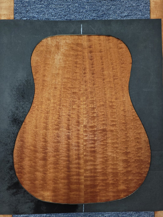Figured sapele mahogany dreadnought back and side set.