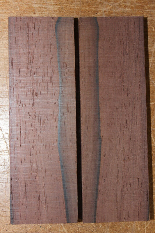 Madagascar rosewood knife scale, gun grip. 5 X 1.5 X 3/8" select grade!