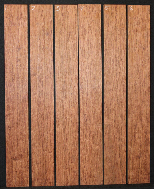 Figured bubinga guitar fingerboard blanks, sold individually. 22" long