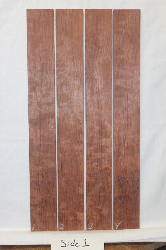 Figured bubinga guitar fingerboard blanks, sold individually.