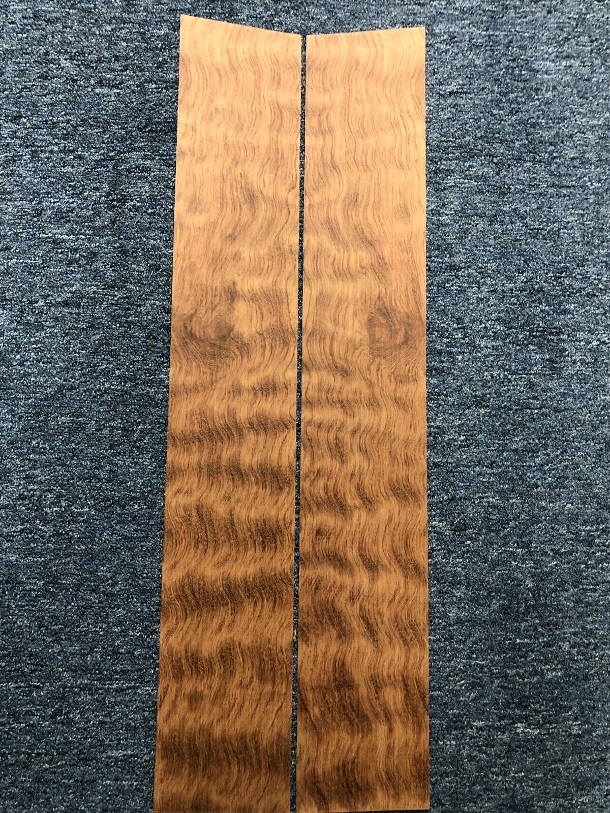 Waterfall figured bubinga  back and side set. Stunning grain, color and figure.