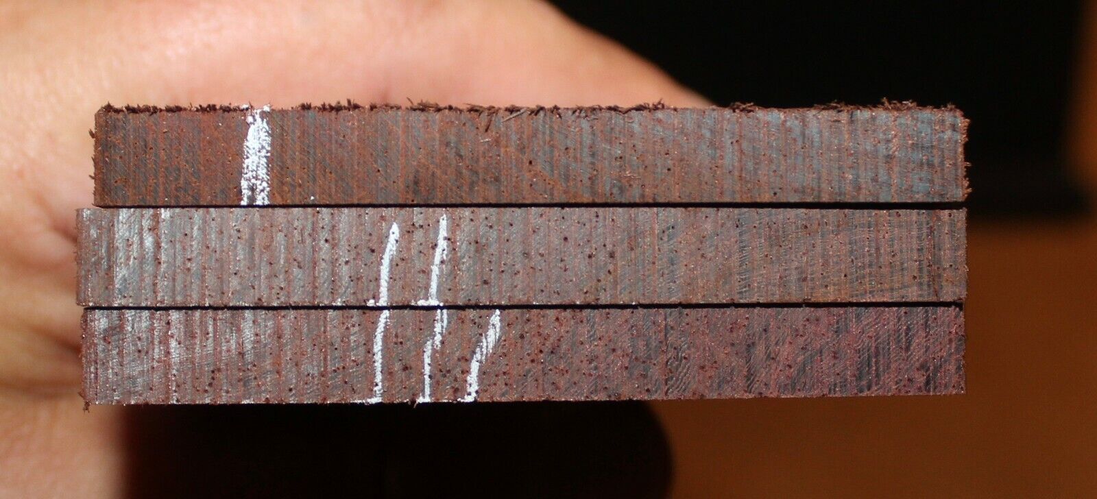 Madagascar rosewood bass fingerboard blank. Flat sawn, Sold individually.  