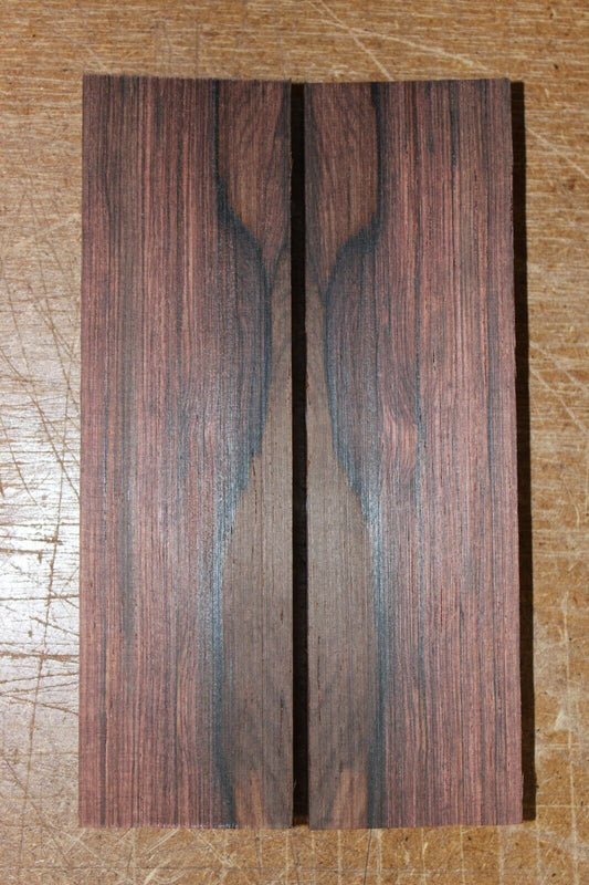 Madagascar rosewood knife scale, gun grip. 5.25  X 1.5 X 3/8" select grade!